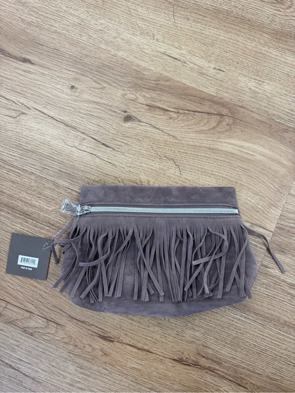 Fringe Suede Make Up Pouch